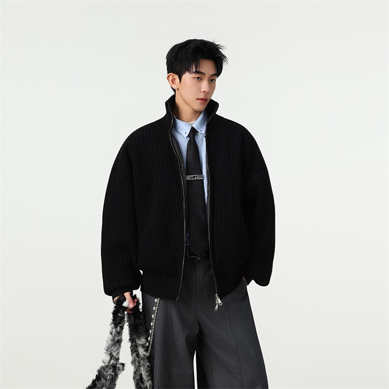 现货冬季新款针织毛衣拼接棉服男冬季MY5013-特P105控188图片
