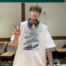 可48小时发货支持抖音得物来样二开美式满天星亮片短袖T恤MTX723，男装T恤，电商A486-1
