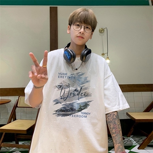 可48小时发货支持抖音得物来样二开 美式满天星亮片短袖T恤MTX723图片