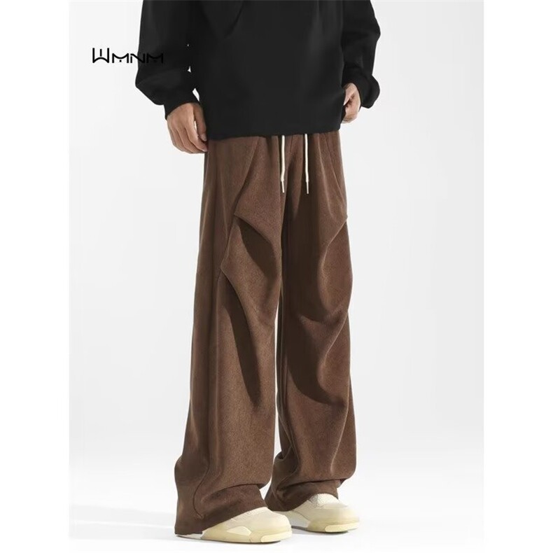 YK79-P38 冰丝阔腿裤子男款2025新款夏天运动休闲裤图片