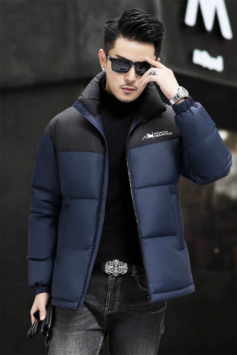 90%白鸭绒中年羽绒服夹克男士立领青年面包服羽绒服外套大衣,男装夹克,钱塘723