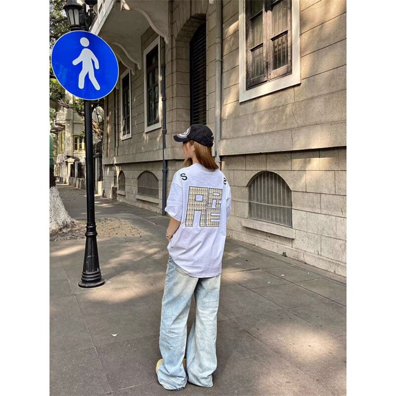 美式高街刺绣短袖t恤男生夏季宽松设计感小众情侣上衣GT0011-p35,男装T恤,星座1008
