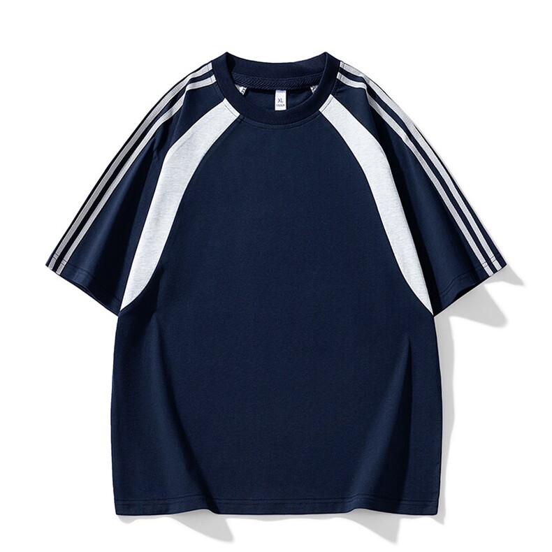美式运动球服短袖男夏季潮牌重磅纯棉宽松休闲凉感t恤HH5713-P25图片