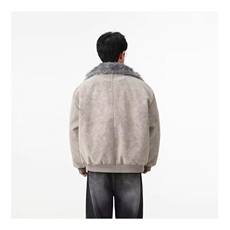 网络图现货潮牌痞帅座山蟒立领帆布重磅解构工装棉服J8245-P110，男装棉衣，星座715-7