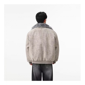 网络图现货 潮牌 痞帅座山蟒立领帆布重磅解构工装棉服J8245-P110图片