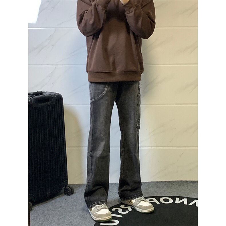 B221美式ins高街暗黑小众铆钉个性拼接牛仔裤LK23141-P65控88,男装牛仔裤,电商B221