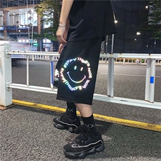 运动短裤夏季宽松2026新款中性百搭ins反光休闲五分裤潮DK86-P28，男装牛仔裤，星座1008-2