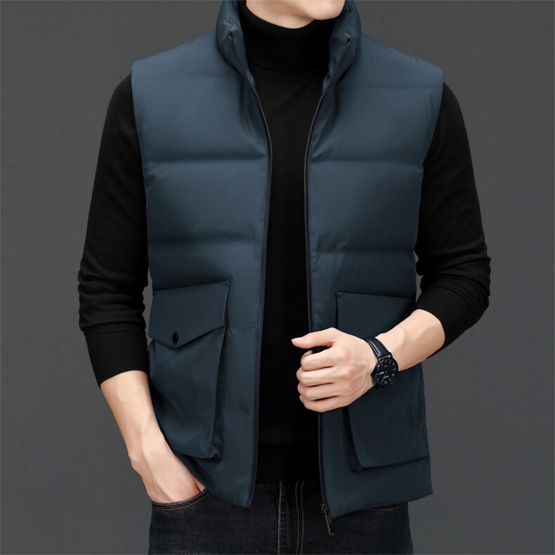 羽绒服马甲男2023新款爸爸秋冬装男士鸭绒服中年男士冬季外套背心,男装背心/马甲,电商B212（原钱塘6029）