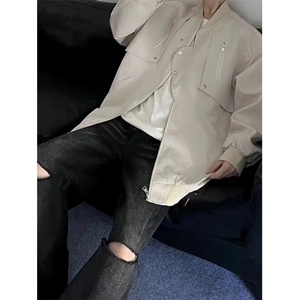 美式高街工装外套男秋冬休闲棒球服飞行员夹克情侣棉衣女 JK008图片