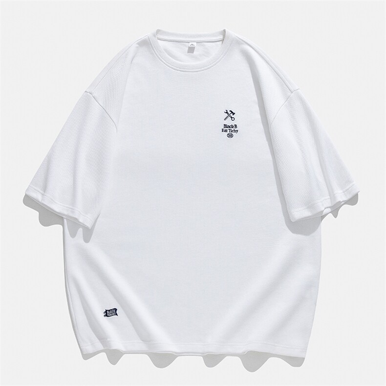 新港风250g美式空气层字母短袖男重磅珠地刺绣T恤K1799-P40控68,男装T恤,电商A362