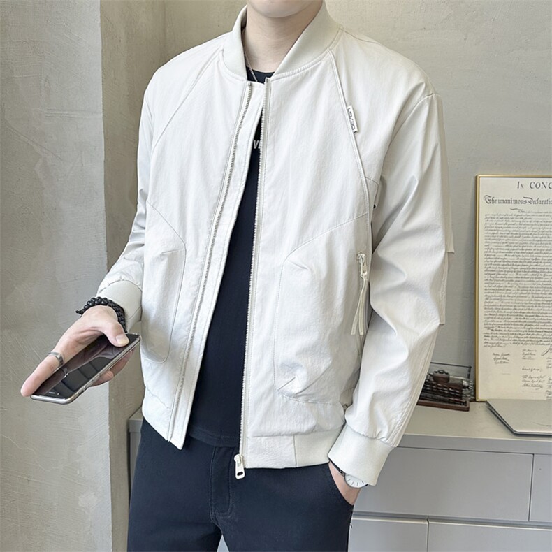 1809 P95 棒球领拉条夹克外套图片