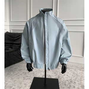 1美式罗纹拼接袖子褶皱大码M-5XL教练夹克男JK78056P69控105,男装夹克,星座226-2