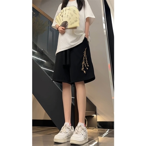 量大优 供视频 冰丝风刺绣短裤 DK18 m-5XL 特P25图片