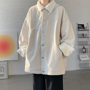 8XL-M 特大码港风灯芯绒翻领夹克男羊羔毛棉衣棉服外套JK1307P68图片