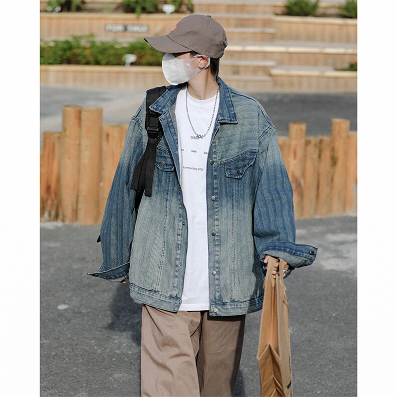 牛仔外套男韩版潮流高街帅气2023秋冬季新款ins宽松夹克W4339-P65,男装大码男装,星座412-3