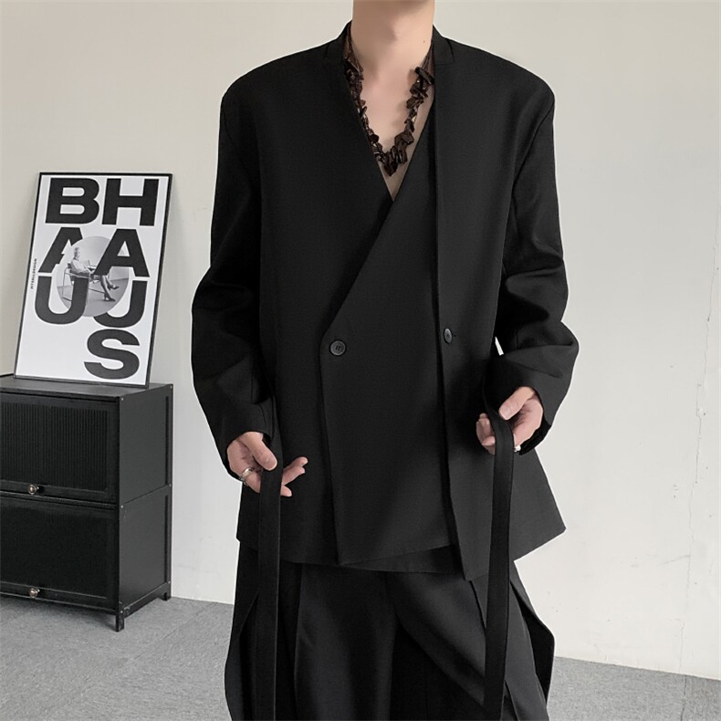 春装日系复古新中式复古新中式西装高级感提花西服外套设计感外套,男装西服,星座909
