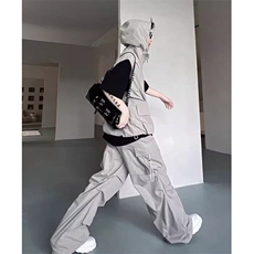 秋装工装机能风连帽背心套装男小众设计感拉链长裤两件套M8090，男装西服套装，星座1116A（原606A-3）