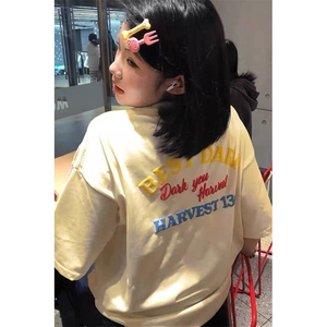 万针全刺绣工艺抖音得物高品质260克重磅纯棉双纱美式高街短袖T恤图片