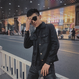 312A-5-X48-P120新款皮衣男韩版立领机车服青年水洗皮夹克A图片