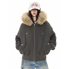 加绒加厚冬款男女连帽毛领棉衣座山雕大口袋保暖外套MY266P105，男装棉衣，星座1013-1