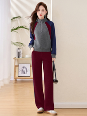 高级感休闲运动套装女春秋两件套2025新款洋气减龄撞色穿搭一整套，女装套装/套裙，梦依杭