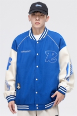 港风上衣夹克宽松落肩拼色棒球服外套JK711-P68，男装夹克，星座1204-3