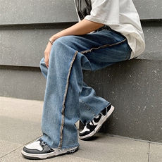 牛仔裤男宽松休闲裤潮牌工装长裤韩版潮流百搭裤子N0482-P40，男装牛仔裤，星座308B-1