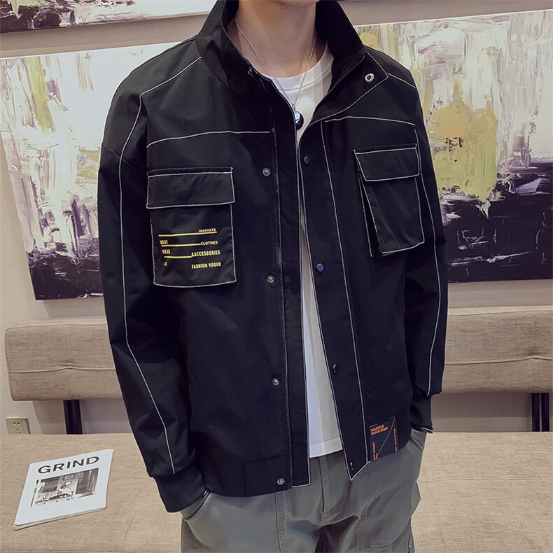 夹克男士2021春季新款休闲宽松韩版潮流棒球服外套DS320TP85,男装夹克,电商A102