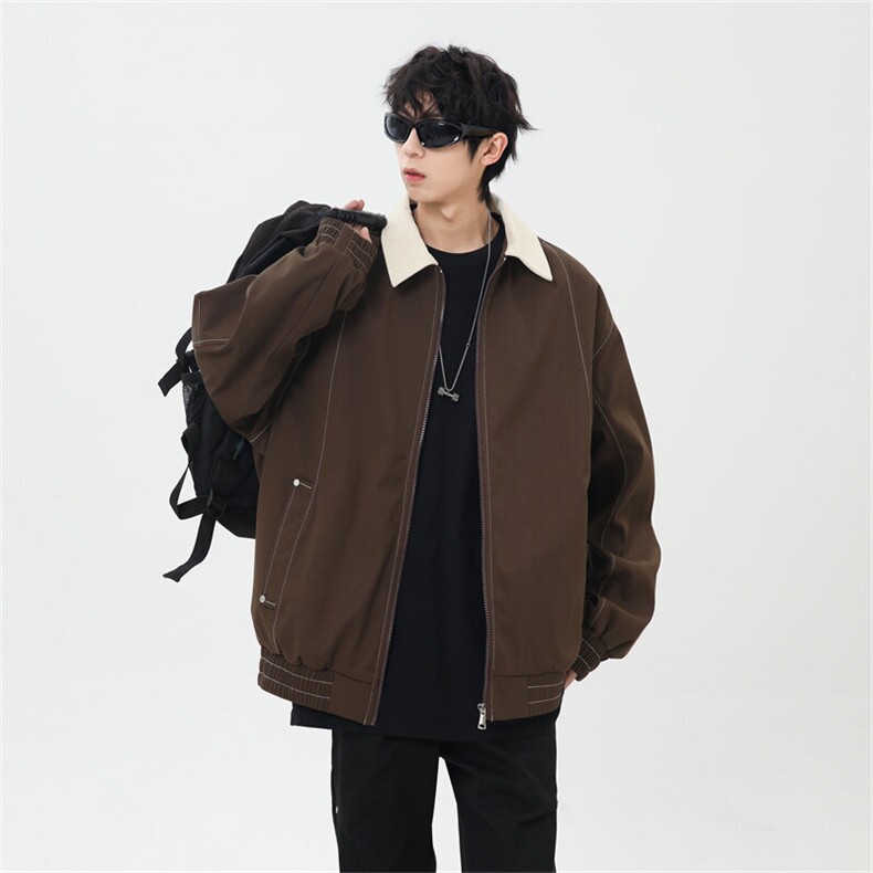 2025春休闲痞帅工装翻领夹克潮流外套得物二开XZ301b-2-JK2585P78,男装夹克,星座301B-2（原A443-1）