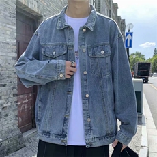 秋季牛仔外套男ins潮牌港风帅气宽松上衣韩版复古夹克JK031-P60，男装夹克，星座1008