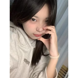 卫衣女生2025新款秋冬潮牌刺绣美式高街连帽上衣外套W37