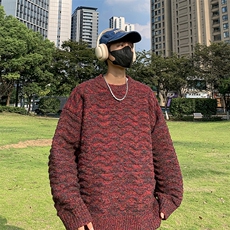 秋冬季上衣韩宽松提花套头毛衣男士潮流加厚圆领长袖针织衫，男装针织衫/毛衣，星座410-7