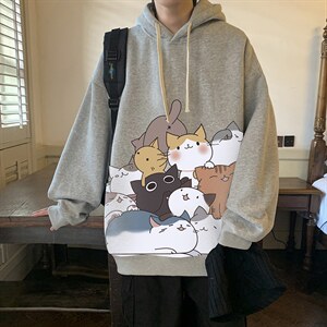 纯棉连帽卫衣男大码运动帽衫宽松薄WY2162-P35 加绒款-P40图片