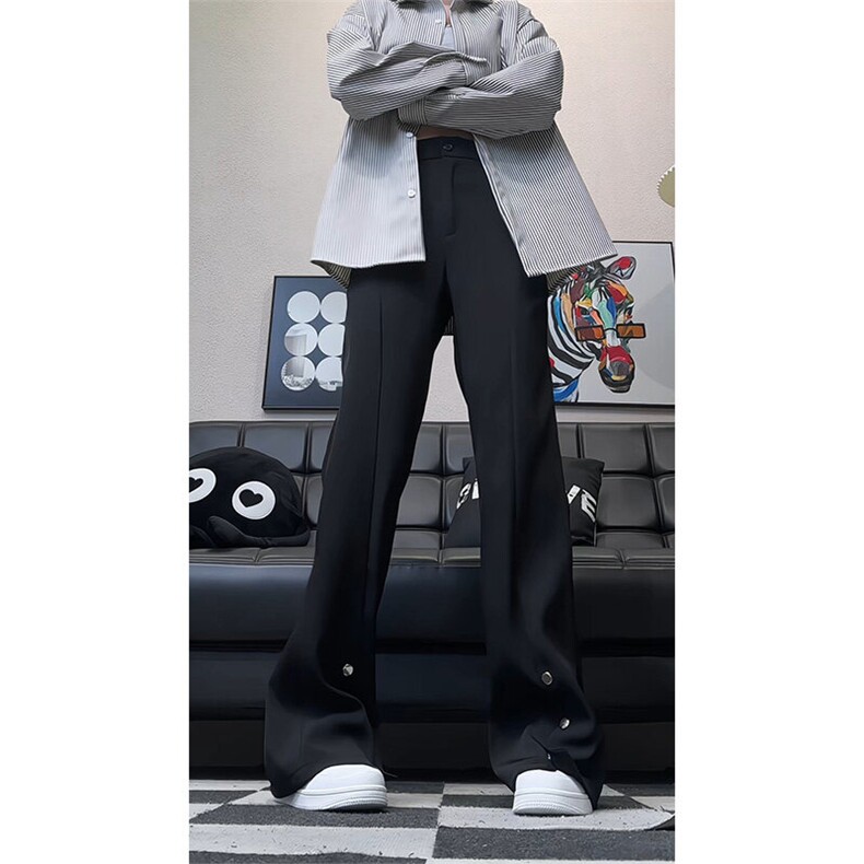 春夏新款微喇叭西裤男排口开叉cleanfit宽松休闲裤K318-特P48,男装休闲裤,星座1004-3