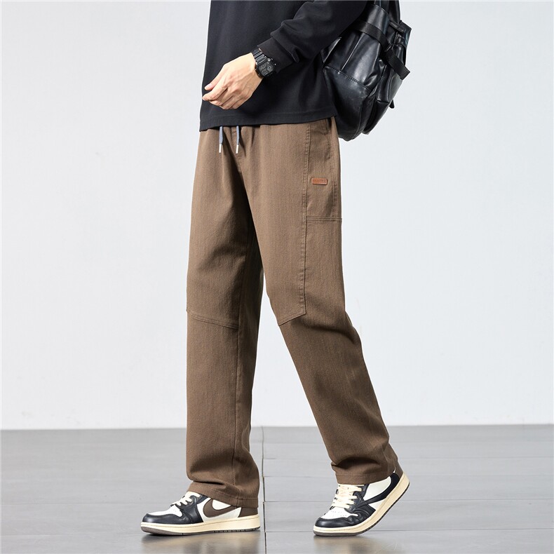 直筒休闲裤男2025秋季新款美式宽松百搭弹力垂感运动裤M8025-P40，女装休闲裤，星座509