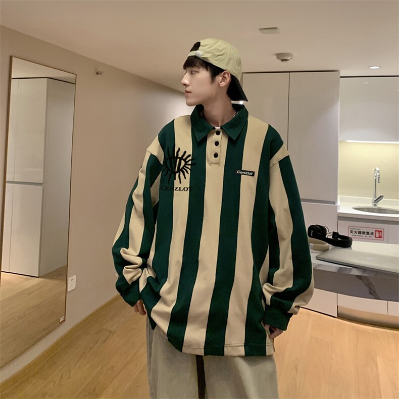 WY38-P36条纹拼色Polo杉,男装卫衣,星座1501-1