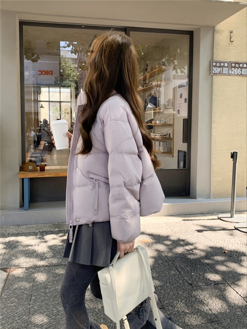 现货新款独特超好看短款羽绒服女款冬季立领面包服小个子羽绒外套,女装羽绒服,网红馆