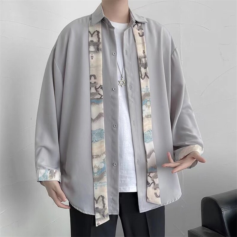 长袖衬衫春款男港风潮流CS19P30,男装衬衫,星座1116-2