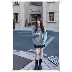 毛衣女冬季字母刺绣加厚连帽针织衫外套情侣宽松套头上衣M244，男装针织衫/毛衣，星座1116A（原606A-3）