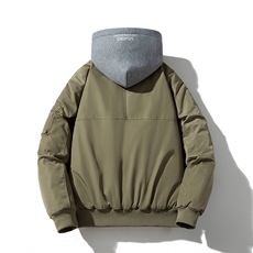 现货2色秋冬带帽可拆卸飞行服外套棉服夹克，男装棉衣，电商A105