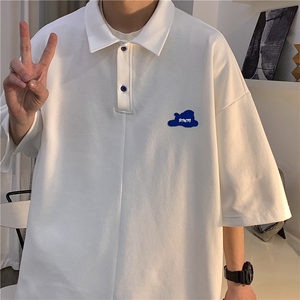 2025夏季新款 字母云朵小标学院风男士短袖POLO衫T恤T974/P45控58图片