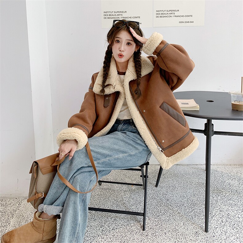 2023年冬季皮毛一体羊羔毛B190-82506-p195-K288,女装羊羔毛/颗粒绒,一九零