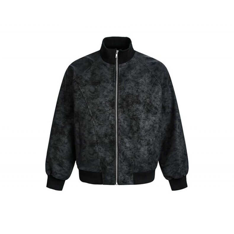 春季新款荔枝纹皮衣外套立领情侣宽松潮流工装拉链夹克JK2601/P78，男装夹克，电商B318