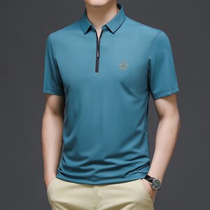 短袖T恤男士上衣服翻领百搭POLO大众商务半袖休闲服潮流纯色保罗,男装T恤,电商B212（原钱塘6029）