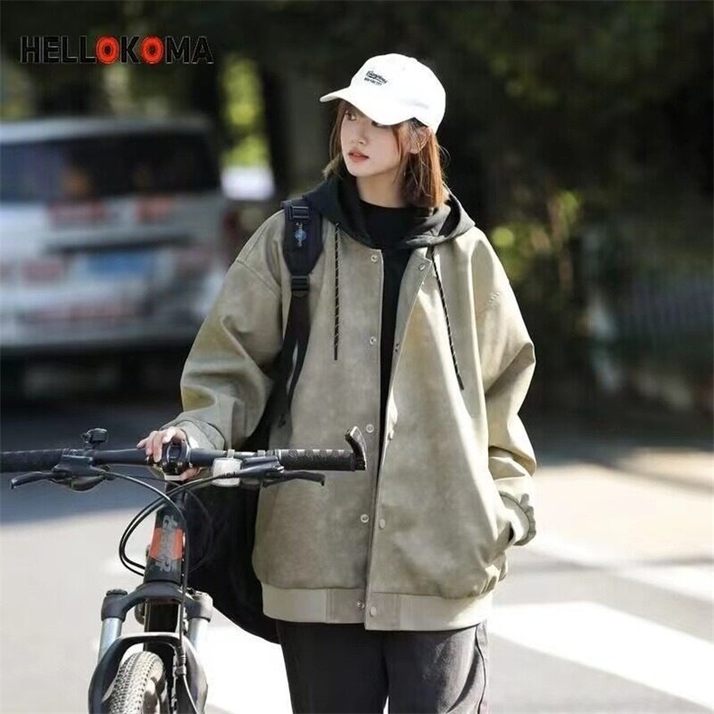网络图现货假两件机车服皮衣外套男高级感痞帅宽松休闲R960-P90,男装夹克,星座1005-4