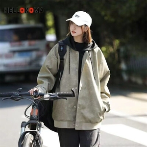 网络图现货假两件机车服皮衣外套男高级感痞帅宽松休闲R960-P90图片