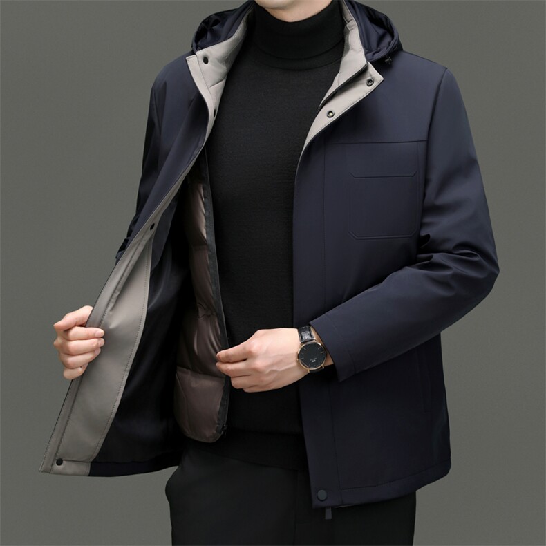C91706钱塘2020-2新款商务休闲翻领简约中年男士羽绒服P325,男装羽绒服,钱塘207-2