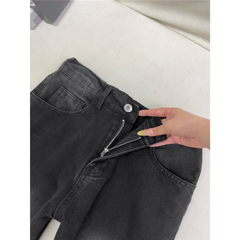 B221美式ins高街暗黑个性扣眼修身微喇牛仔裤LK26655-特P46控78,男装牛仔裤,电商B221