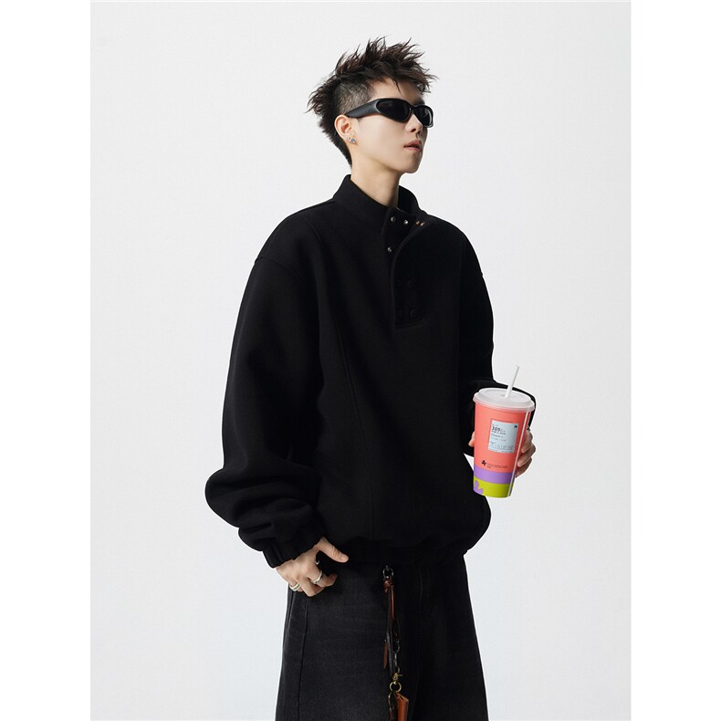 W85101P55控88假模高品质多扣子拼接卫衣男，男装卫衣，电商B205