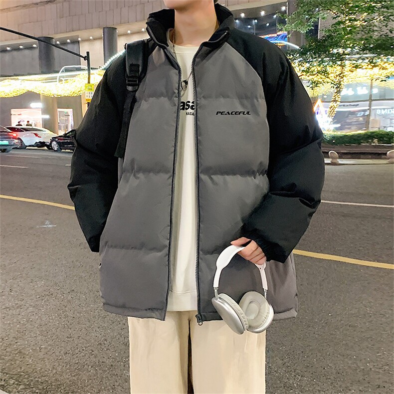 潮美式情侣棉服冬季宽松加厚男女款立领上衣M005-P75，男装棉衣，星座308B-2